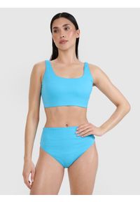 4f - 4F Góra od bikini damska - turkusowa XS. Kolor: turkusowy. Materiał: materiał, włókno, syntetyk, elastan