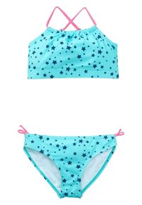 Bikini dziewczęce (2 części) bonprix morski z nadrukiem. Kolor: niebieski. Materiał: poliester, materiał, poliamid, elastan. Wzór: nadruk #1