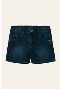 Guess Jeans - Szorty dziecięce 118-175 cm. Kolor: niebieski. Materiał: bawełna, jeans, denim, materiał, elastan, poliester #1