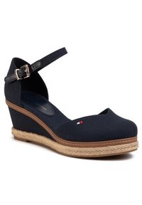 TOMMY HILFIGER - Tommy Hilfiger Espadryle Basic Closed Toe Mid Wedge FW0FW04787 Granatowy. Kolor: niebieski. Materiał: materiał #6