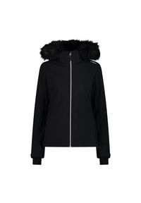 Kurtka damska narciarska CMP 34W4546F. Typ kołnierza: kaptur. Kolor: biały, czarny. Materiał: softshell. Sezon: zima. Sport: narciarstwo #1