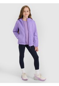 4f - 4F Kurtka softshell wiatroodporna membrana 5000 dziewczęca - fioletowa 158 (12-13 lat). Okazja: na co dzień. Typ kołnierza: kaptur. Kolor: fioletowy. Materiał: softshell. Sezon: lato. Styl: casual, klasyczny #2