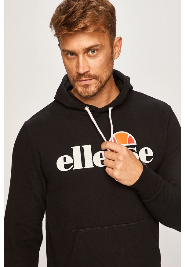 Ellesse - Bluza. Okazja: na co dzień. Kolor: czarny. Wzór: nadruk. Styl: casual