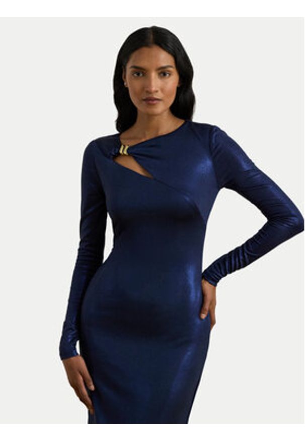 Lauren Ralph Lauren - LAUREN RALPH LAUREN Sukienka wieczorowa 253P03589003 Granatowy Slim Fit. Kolor: niebieski. Materiał: syntetyk. Styl: wizytowy