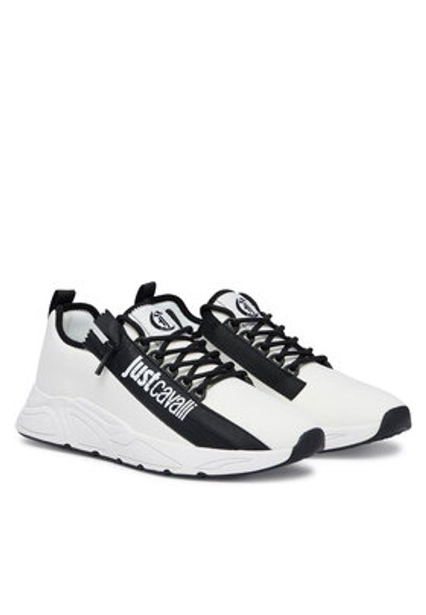 Just Cavalli Sneakersy 80QA3SA2 ZSE70 Biały. Kolor: biały. Materiał: materiał