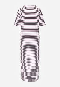 Born2be - Wielokolorowa Pudełkowa Sukienka z Bawełny w Poziome Paski Diove. Okazja: do pracy, na co dzień, na spacer. Kolor: wielokolorowy. Materiał: bawełna. Wzór: paski. Typ sukienki: proste. Styl: klasyczny, casual #8