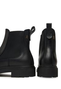 TOMMY HILFIGER - Tommy Hilfiger Sztyblety Cleated FW0FW08766 Czarny. Kolor: czarny. Materiał: skóra #4