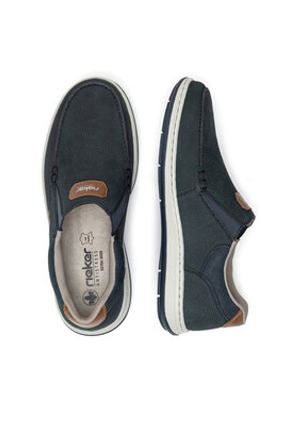 Rieker Półbuty 17368-14 Granatowy. Kolor: niebieski. Materiał: nubuk, skóra