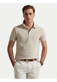 Polo Ralph Lauren Polo 710963494002 Beżowy Custom Slim Fit. Typ kołnierza: polo. Kolor: beżowy. Materiał: bawełna