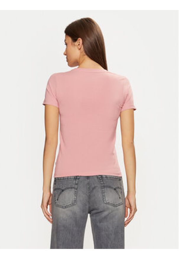 Guess Jeans T-Shirt W4YI02 J1314 Różowy Regular Fit. Kolor: różowy. Materiał: bawełna