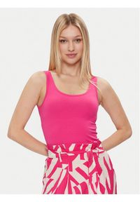 JDY Top Ava 15259184 Różowy Slim Fit. Kolor: różowy. Materiał: bawełna
