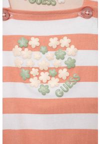 Guess komplet niemowlęcy kolor pomarańczowy. Kolor: pomarańczowy. Materiał: bawełna, dzianina. Wzór: nadruk #4