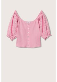 mango - Mango bluzka Judi kolor różowy. Kolor: różowy. Materiał: włókno #4
