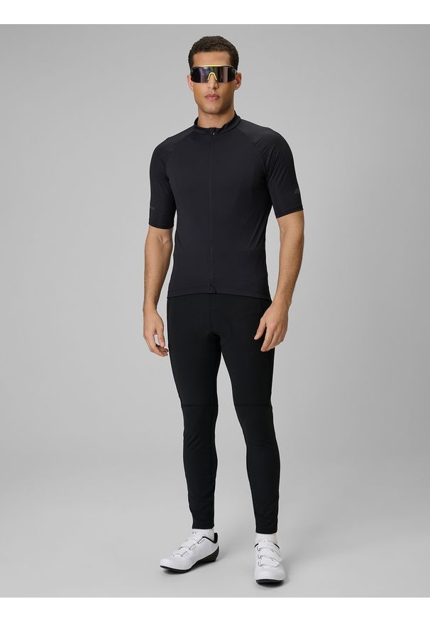 4f - 4F Koszulka kolarska męska - czarna XXL. Kolor: czarny. Materiał: włókno, skóra, materiał. Długość rękawa: raglanowy rękaw. Długość: długie. Sport: kolarstwo
