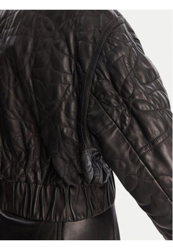 Hugo - HUGO Kurtka skórzana Lesana 50542331 Czarny Relaxed Fit. Kolor: czarny. Materiał: skóra