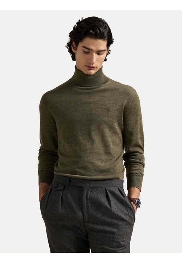 Polo Ralph Lauren Golf 710946145006 Zielony Regular Fit. Typ kołnierza: golf, polo. Kolor: zielony. Materiał: wełna