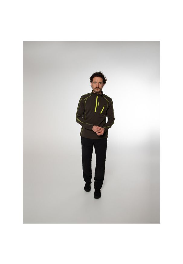 Koszulka męska Protest HUMANS 1/4 zip top. Kolor: zielony