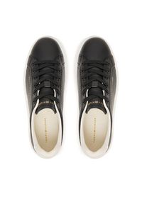 TOMMY HILFIGER - Tommy Hilfiger Sneakersy Chic Cupsole FW0FW09107 Czarny. Kolor: czarny. Materiał: skóra #5
