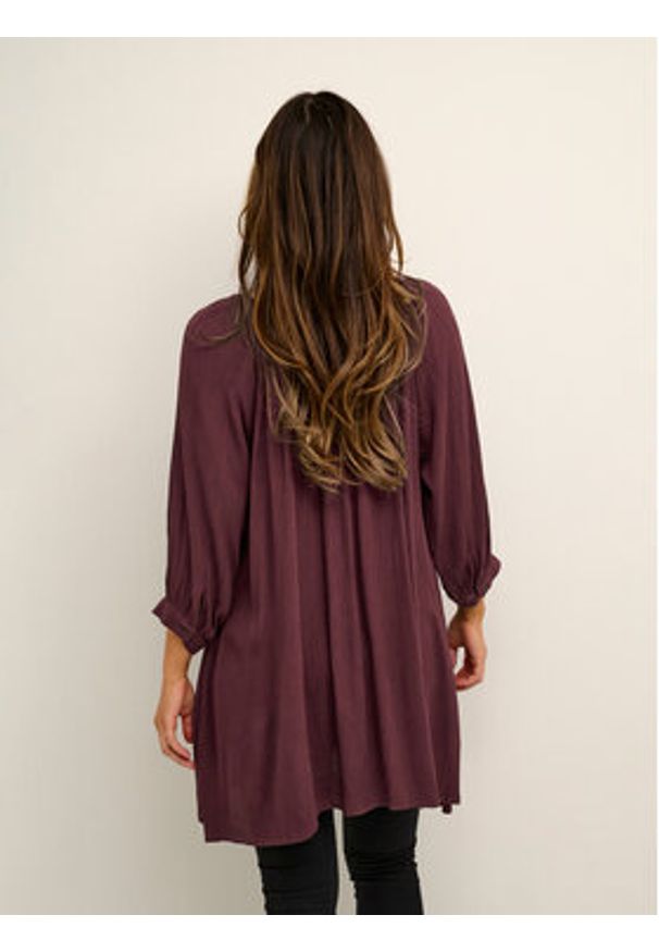 Kaffe Tunika Amber 501030 Fioletowy Relaxed Fit. Kolor: fioletowy. Materiał: wiskoza