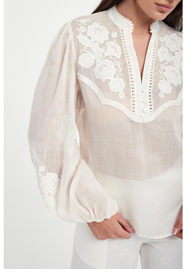 Twinset Milano - Bluzka damska z haftem TWINSET. Wzór: haft