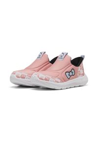 Puma - Dziecięce sneakersy Fun Racer 2 SLIPTECH™ PUMA × HELLO KITTY AND FRIENDS PUMA. Okazja: na uczelnię. Kolor: różowy, niebieski, wielokolorowy. Wzór: motyw z bajki. Sport: joga i pilates