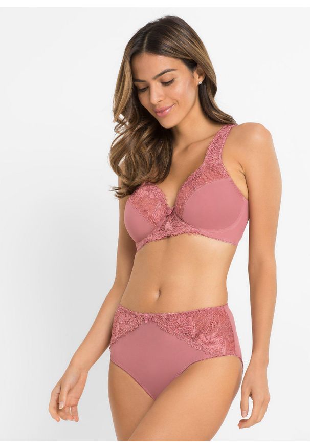 bonprix - Biustonosz minimizer z wyściełanymi ramiączkami (2 szt.). Kolor: szary. Materiał: koronka. Rodzaj stanika: różne sposoby noszenia, wyściełane miseczki. Wzór: koronka