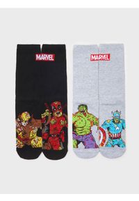 Sinsay - Skarpetki z nadrukiem Marvel 2 pack - wielobarwny. Wzór: nadruk, motyw z bajki