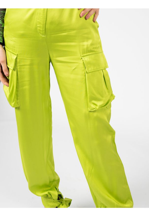 Pinko Spodnie "Panciotto" | 102639 A1AV | Kobieta | Zielony. Stan: podwyższony. Kolor: zielony. Materiał: wiskoza. Styl: retro, klasyczny, elegancki