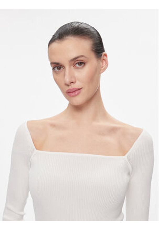 MAX&Co. Bluzka Tolone Biały Slim Fit. Kolor: biały. Materiał: syntetyk