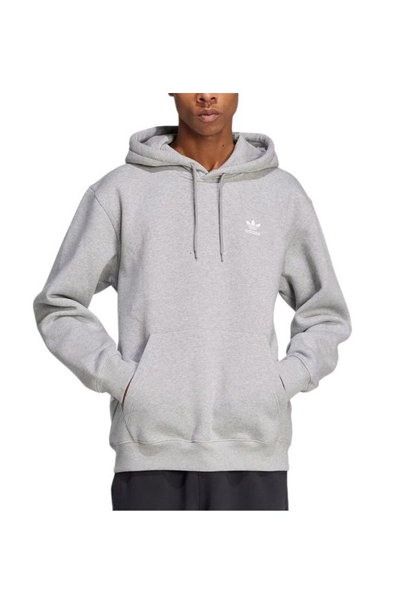 Adidas - Bluza męska adidas Originals Trefoil Essentials Loose Hoodie JV6057 - szara. Typ kołnierza: kaptur. Kolor: szary. Materiał: poliester, bawełna. Styl: klasyczny