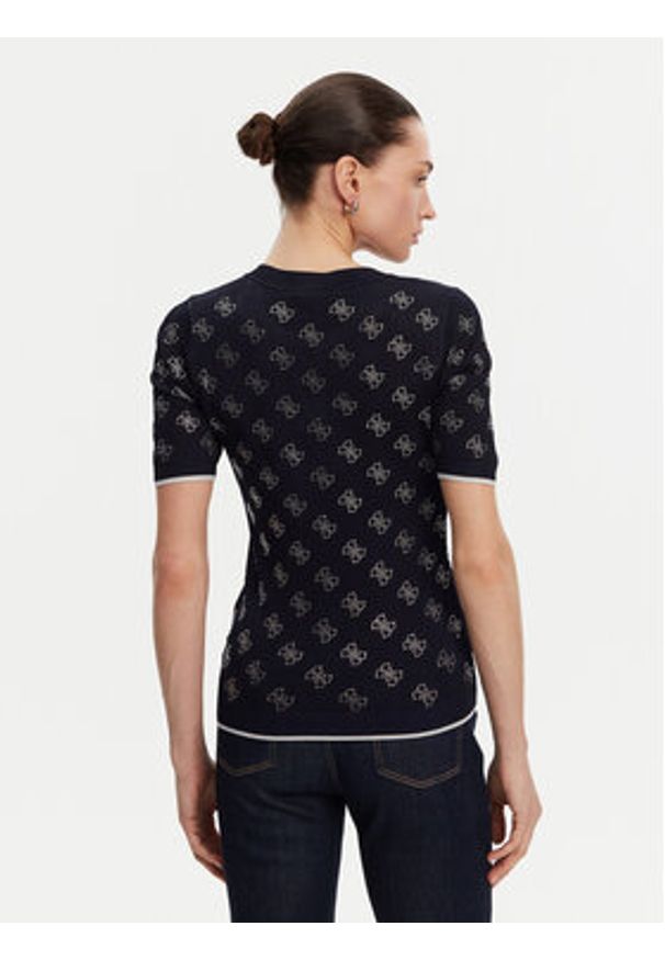 Guess Sweter W5GR20 Z3D60 Granatowy Regular Fit. Kolor: niebieski. Materiał: wiskoza