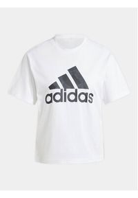 Adidas - adidas T-Shirt Floral Graphic Big Logo IN7314 Biały Regular Fit. Kolor: biały. Materiał: bawełna #6