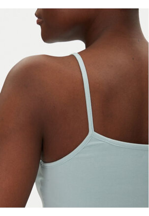 Calvin Klein Jeans Top Monologo J20J223105 Niebieski Slim Fit. Kolor: niebieski. Materiał: bawełna
