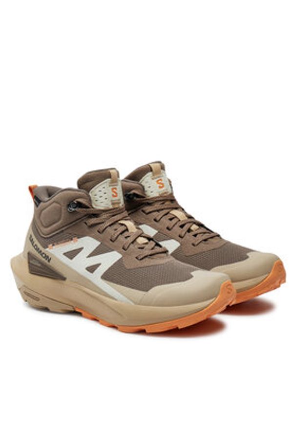 salomon - Salomon Trekkingi Elixir Activ Mid Gore-Tex L47457200 Beżowy. Kolor: beżowy. Materiał: materiał
