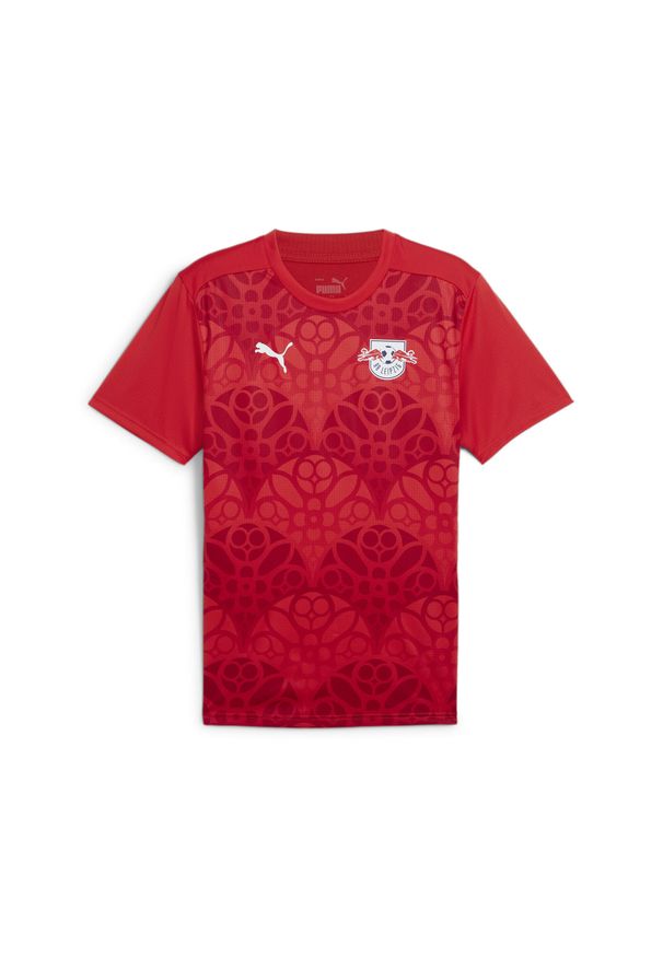 Puma - Męska koszulka przedmeczowa z krótkim rękawem RB Leipzig PUMA. Kolor: czerwony. Długość rękawa: krótki rękaw. Długość: krótkie. Sport: piłka nożna
