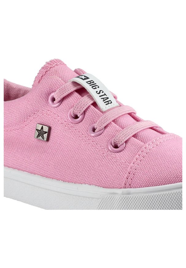 Big-Star - Różowe Trampki Big Star Dziecięce Modne Buty. Zapięcie: bez zapięcia. Kolor: różowy. Materiał: materiał, guma. Szerokość cholewki: normalna. Wzór: aplikacja