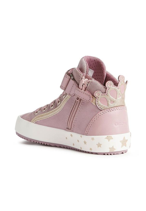 Geox buty dziecięce kolor różowy. Nosek buta: okrągły. Zapięcie: rzepy. Kolor: różowy. Materiał: guma