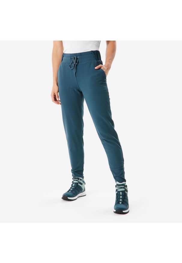 quechua - Spodnie turystyczne damskie Quechua NH500 Warm. Kolor: zielony, niebieski, wielokolorowy. Materiał: tkanina, materiał. Sezon: zima. Sport: turystyka piesza