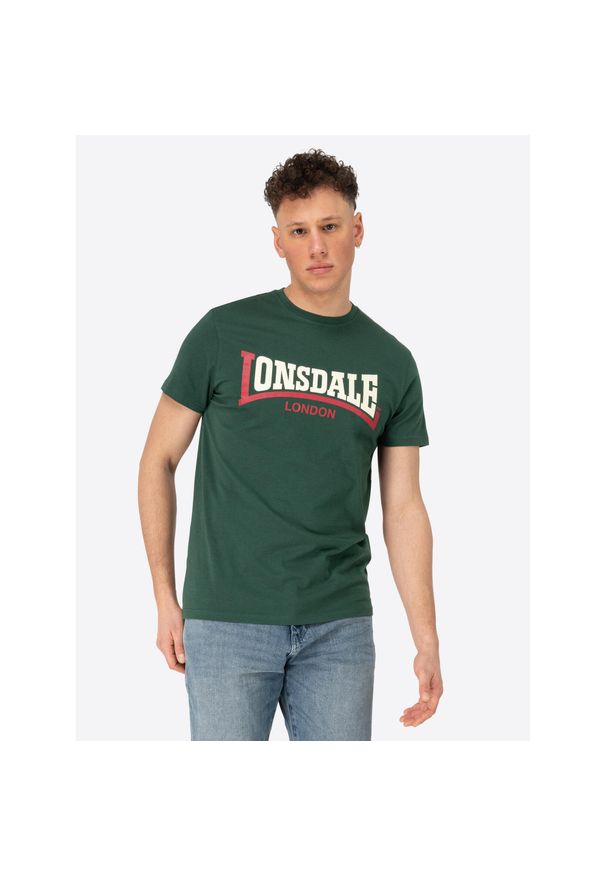 Koszulka Lonsdale Two Tone. Kolor: wielokolorowy, czerwony, zielony. Materiał: dzianina, bawełna