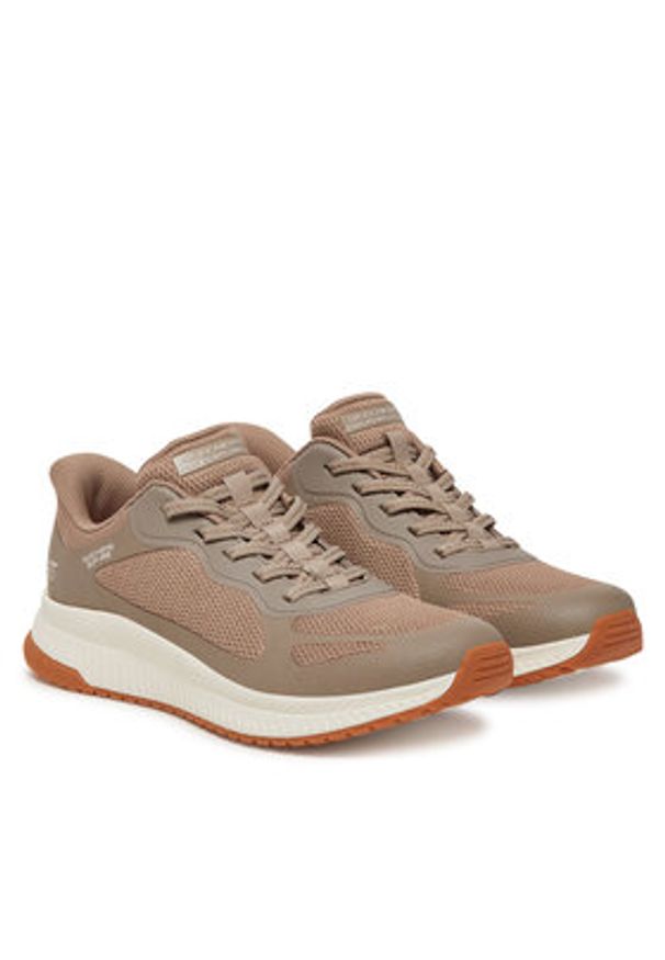 skechers - Skechers Sneakersy Bobs Squad 4-Staple Look 117624/TPE Beżowy. Kolor: beżowy. Materiał: materiał