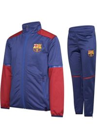 Dres piłkarski FC Barcelona dla chłopca granatowy. Kolor: niebieski. Materiał: dresówka