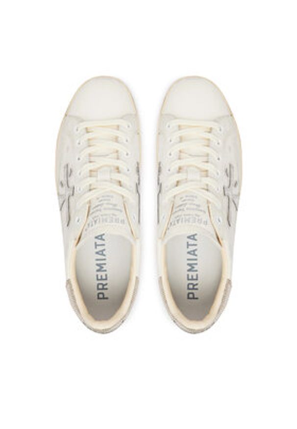 Premiata Sneakersy Stevend Var 8127 Écru. Materiał: skóra