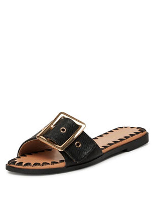 DeeZee Klapki 760-4 Czarny. Kolor: czarny. Materiał: skóra