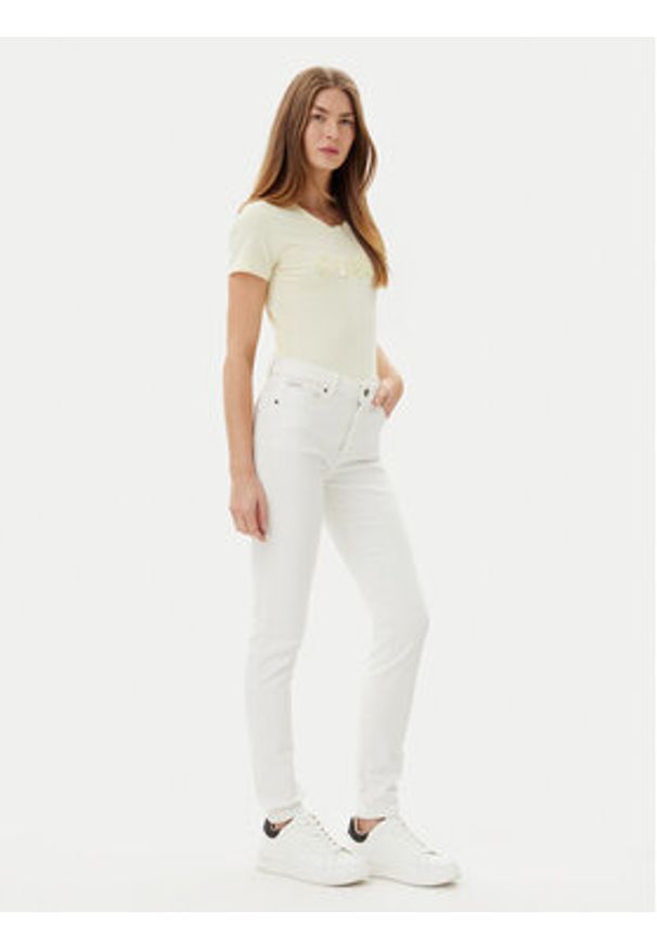 Guess Jeans Jeansy W5GA92 D5O01 Beżowy Skinny Fit. Kolor: beżowy