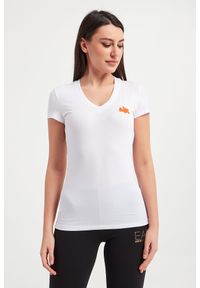 Armani Exchange - T-shirt ARMANI EXCHANGE. Długość rękawa: krótki rękaw. Długość: krótkie. Wzór: aplikacja