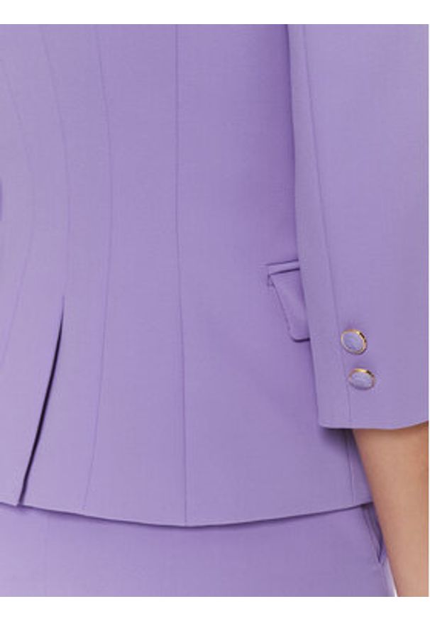 Elisabetta Franchi Marynarka GI-T61-41E2-V580 Fioletowy Regular Fit. Kolor: fioletowy. Materiał: syntetyk