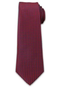 Wyrazisty Krawat Męski- Chattier- 6,7 cm - Oryginalny Wzór, Czerwono-Granatowy. Kolor: wielokolorowy, czerwony, niebieski. Materiał: tkanina. Styl: wizytowy, elegancki