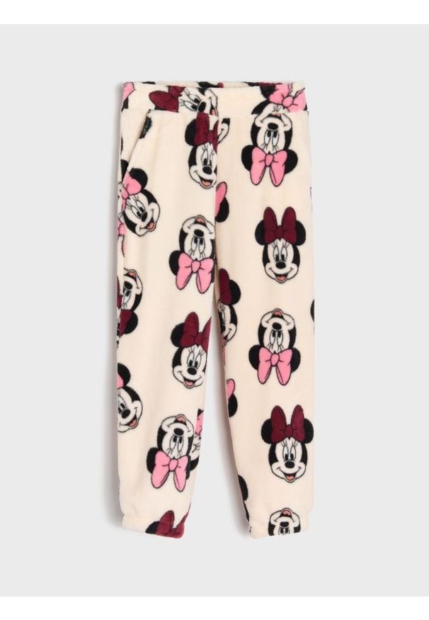 Sinsay - Polarowe spodnie Minnie Mouse - różowy. Kolor: różowy. Materiał: polar. Wzór: motyw z bajki