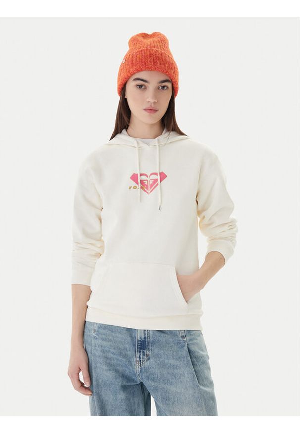 Roxy Bluza Vl Surf Stoked Hoodie Brushed ERJFT05028 Beżowy Regular Fit. Kolor: beżowy. Materiał: bawełna