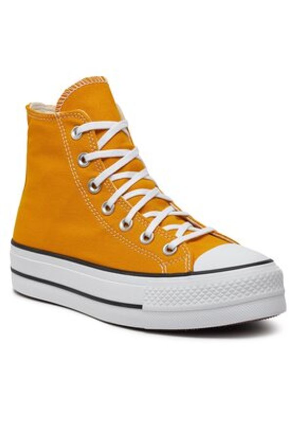 Converse Trampki Chuck Taylor All Star Lift Platform HI A06506C Żółty. Kolor: żółty. Materiał: materiał. Obcas: na platformie